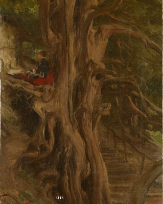 81% OFF on Canvas painting without frame -Baby on Tree Canvas Art