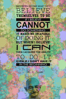 37% OFF on Mahatma Gandhi Color Typo Paper Print