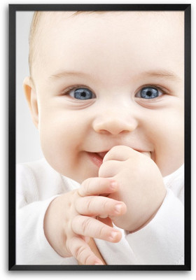 46% OFF on Smiling Baby Boy Laminated Framed Paper Print