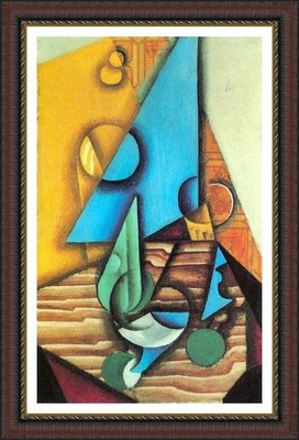 2% OFF on Bottle And Glass On A Table By Juan Gris - ArtsNyou Printed Paintings Canvas Art