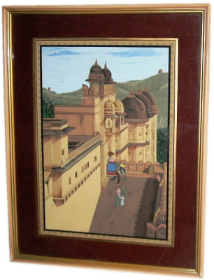 31% OFF on ICB Amer mahal painting on paper Paper Print