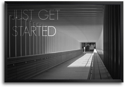 46% OFF on Just Get Started Minimal Art Laminated Framed Paper Print