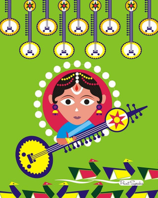 Saraswati Without Frame 16x20 Canvas Art