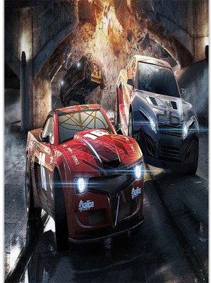 75% OFF on Stylish Red And Silver Car Poster (12 x 18 Inches) by Shopkeeda Paper Print