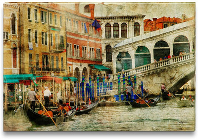 45% OFF on Rialto Bridge Painting Canvas Art