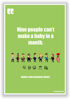 50% OFF on PosterGuy Preseed Print Nine People Can't Make A Baby In A Month Poster Paper Print