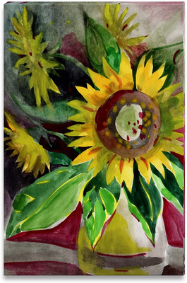 45% OFF on Beautiful Sunflowers in a Vase Canvas Art