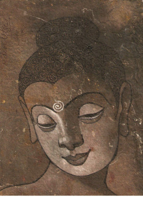 63% OFF on Inclined Painted Buddha Canvas Art