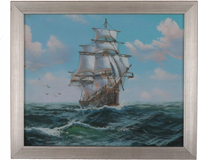 9% OFF on Canvas Painting Of A Ship Canvas Art