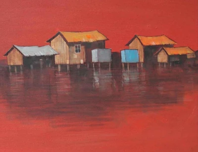 77% OFF on Canvas Painting without Frame - House Canvas Art