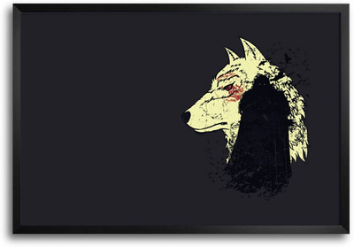 46% OFF on ShopMantra Wolf and Bat Laminated Frame Poster Paper Print