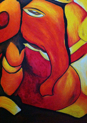 47% OFF on Ganesha Painted Fine Art Print