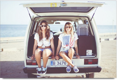 34% OFF on Amy Vintage Two Girls in The Car Paper Print 34% OFF on Amy Vintage Two Girls in The Car Paper Print