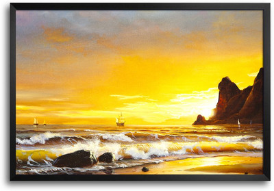 46% OFF on Sunset Sea Paint Laminated Framed Paper Print 46% OFF on Sunset Sea Paint Laminated Framed Paper Print