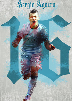 68% OFF on Sergio Aguero Poster Paper Print