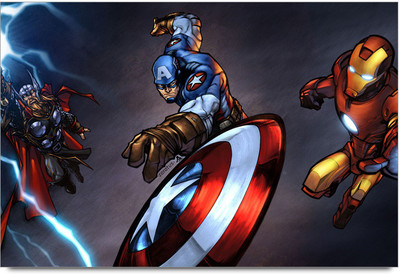62% OFF on Comic Ironman,Captainamerica Paper Print