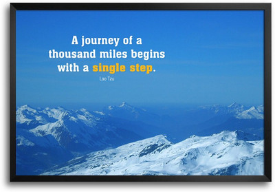 46% OFF on A Journey of a Thousand Miles Begins With a Single Step Laminated Framed Paper Print