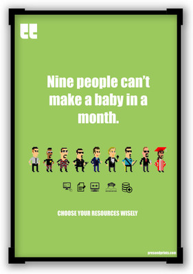 30% OFF on Preseed Prints Nine People Can't Make A Baby In A Month Motivational Quote Startup Matte Laminated Framed Poster Paper Print