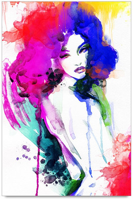 75% OFF on Amy Multicolor Hair Lady 3D Poster