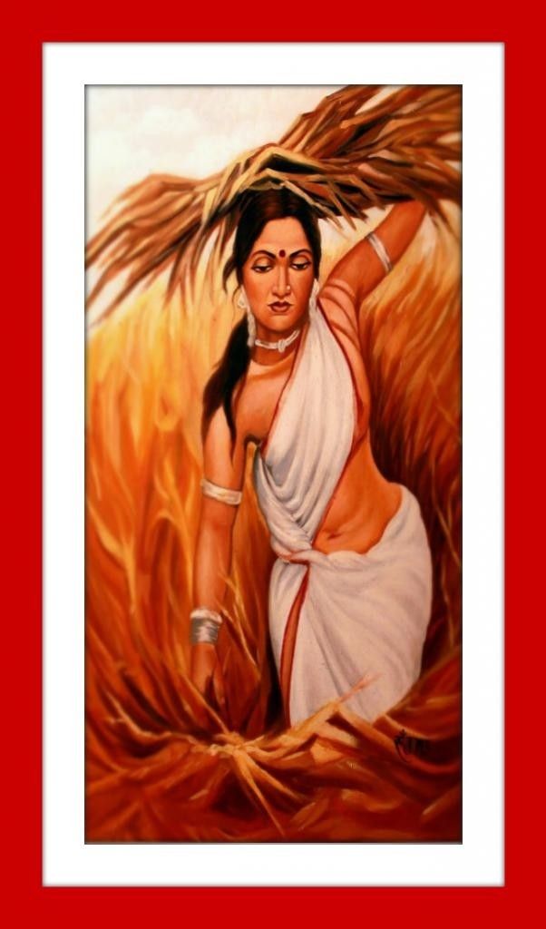 33% OFF on Working Lady Painting Fine Art Print