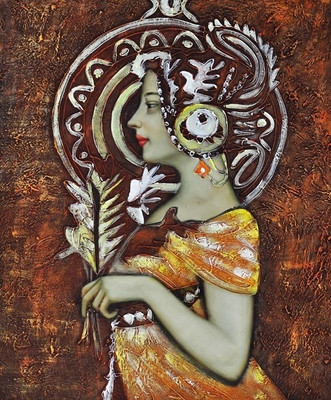 77% OFF on Painting Without Frame - Queen Lady Abstract Canvas Art