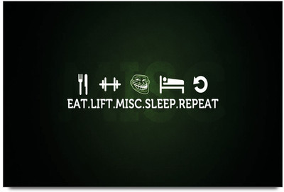 34% OFF on Amy Abstract Eat Life Misc Sleep Repeat Quote 3D Poster