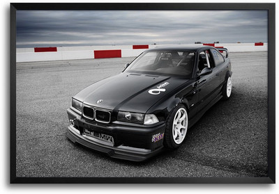 46% OFF on ShopMantra Black Sports Car Laminated Frame Poster Paper Print