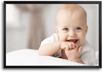 46% OFF on ShopMantra Smiling Baby Laminated Frame Poster Paper Print