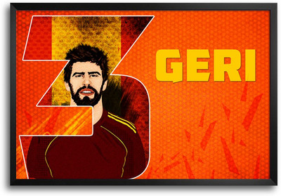 46% OFF on Shopmantra Piqué Spain Football Laminated Frame Poster Paper Print