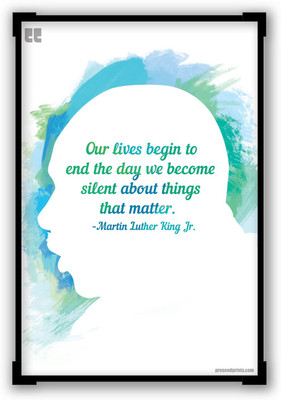 30% OFF on Preseed Prints Our Lives by Martin Luther King Motivational Quote Startup Matte Laminated Framed Poster Paper Print