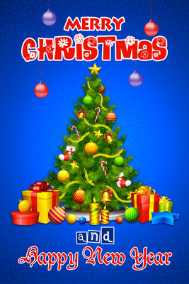 16% OFF on Poster - Big Christmus Tree with Lots of Gifts Paper Print