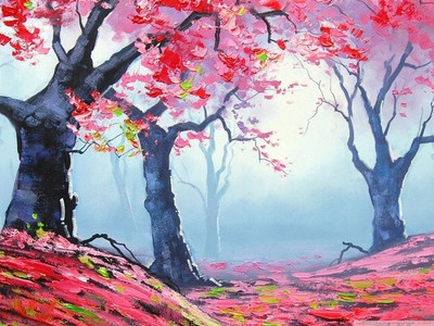 3% OFF on Wonder Images Beautiful Woods Painting with Back Framing Canvas Art