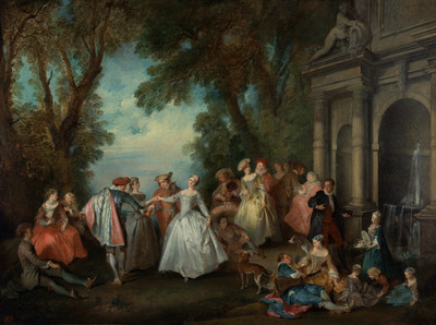 7% OFF on Dance Before A Fountain By Nicolas Lancret French Fine Art Print