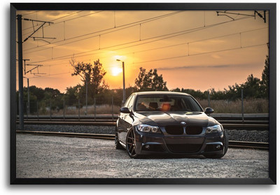 46% OFF on ShopMantra Black Car Laminated Frame Poster Paper Print