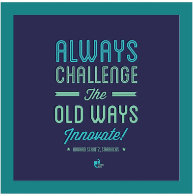 5% OFF on Always challenge - Howard Schultz, Starbucks Blue Square Frame Photographic Paper