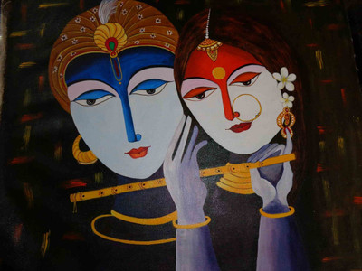 43% OFF on Painting without Frame Art Krishna-1 (34X22) Canvas Art