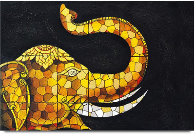 75% OFF on Amy Vintage Sketch of Elephant with Rising Horn and Beautiful Eyes 3D Poster