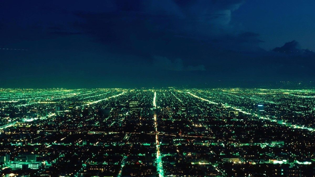 71% OFF on Aerial City Night View Paper Print