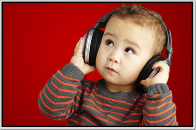 66% OFF on Cute Baby Boy With Headphone Poster Paper Print