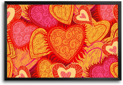 46% OFF on Heart Love Pattern Laminated Framed Paper Print