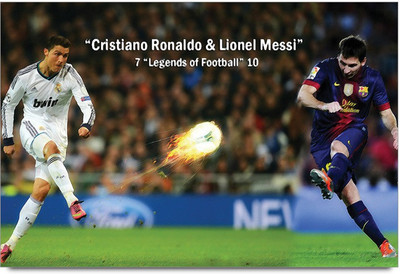 34% OFF on Cristiano Ronaldo & Lionel Messi Paper Print