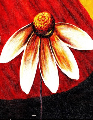 81% OFF on Canvas painting without frame - Red Back Flower Canvas Art