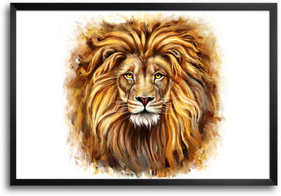 46% OFF on Lion Face Digital Painting Laminated Framed Paper Print 46% OFF on Lion Face Digital Painting Laminated Framed Paper Print
