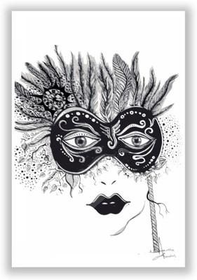 27% OFF on PosterGuy Line Art Doodle Eye Digital Sketch Poster Paper Print