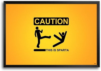 74% OFF on Caution This Is Sparta Fp00003537 Framed Photographic Paper