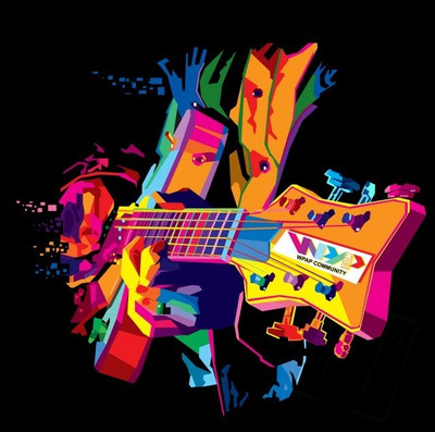 2% OFF on Wonder Images Psychedellic Music Digital Canvas Art with Back Framing Canvas Art