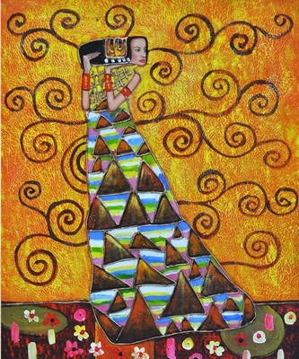 77% OFF on Painting Without Frame - Dark Abstract Lady Canvas Art