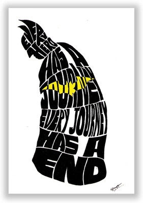 50% OFF on Batman Typography Illustration with Motivational Quote Dark Knight Movie Inspired Paper Print