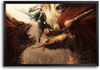 46% OFF on Gamer Monsters Fighting Laminated Framed Paper Print 46% OFF on Gamer Monsters Fighting Laminated Framed Paper Print