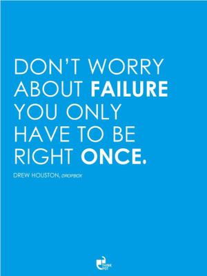 33% OFF on Thinkpot Don?t Worry About Failure - Drew Houston , Dropbox Poster Paper Print